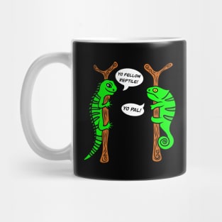 Funny Iguana and Chameleon Mug